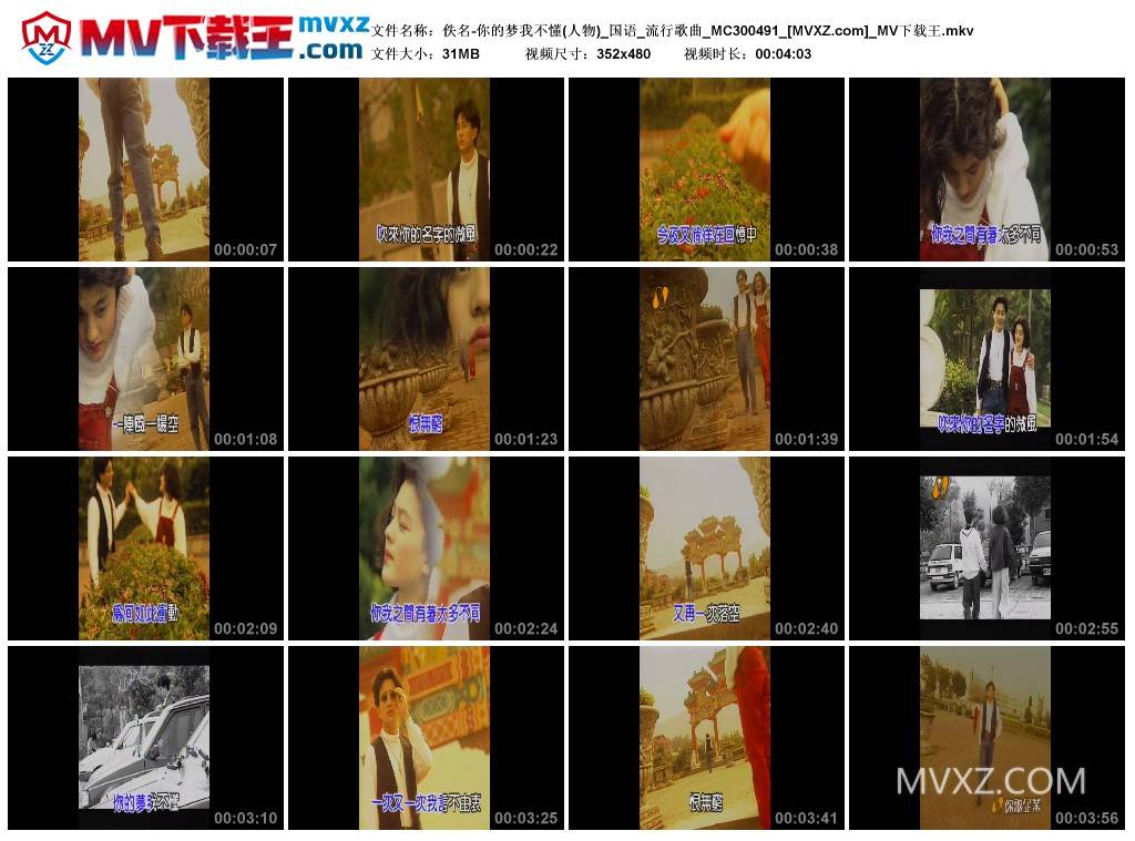 佚名-你的梦我不懂(人物)_国语_流行歌曲_MC300491